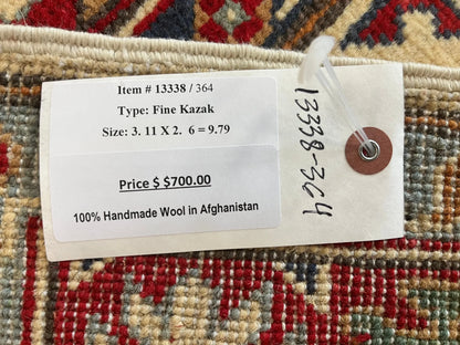 Kazak Multicolor 3X4 Handmade Wool Rug # 13338