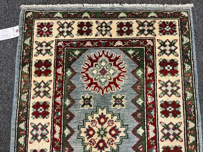 Geometric Kazak Multicolor 3X4 Handmade Wool Rug # 13335