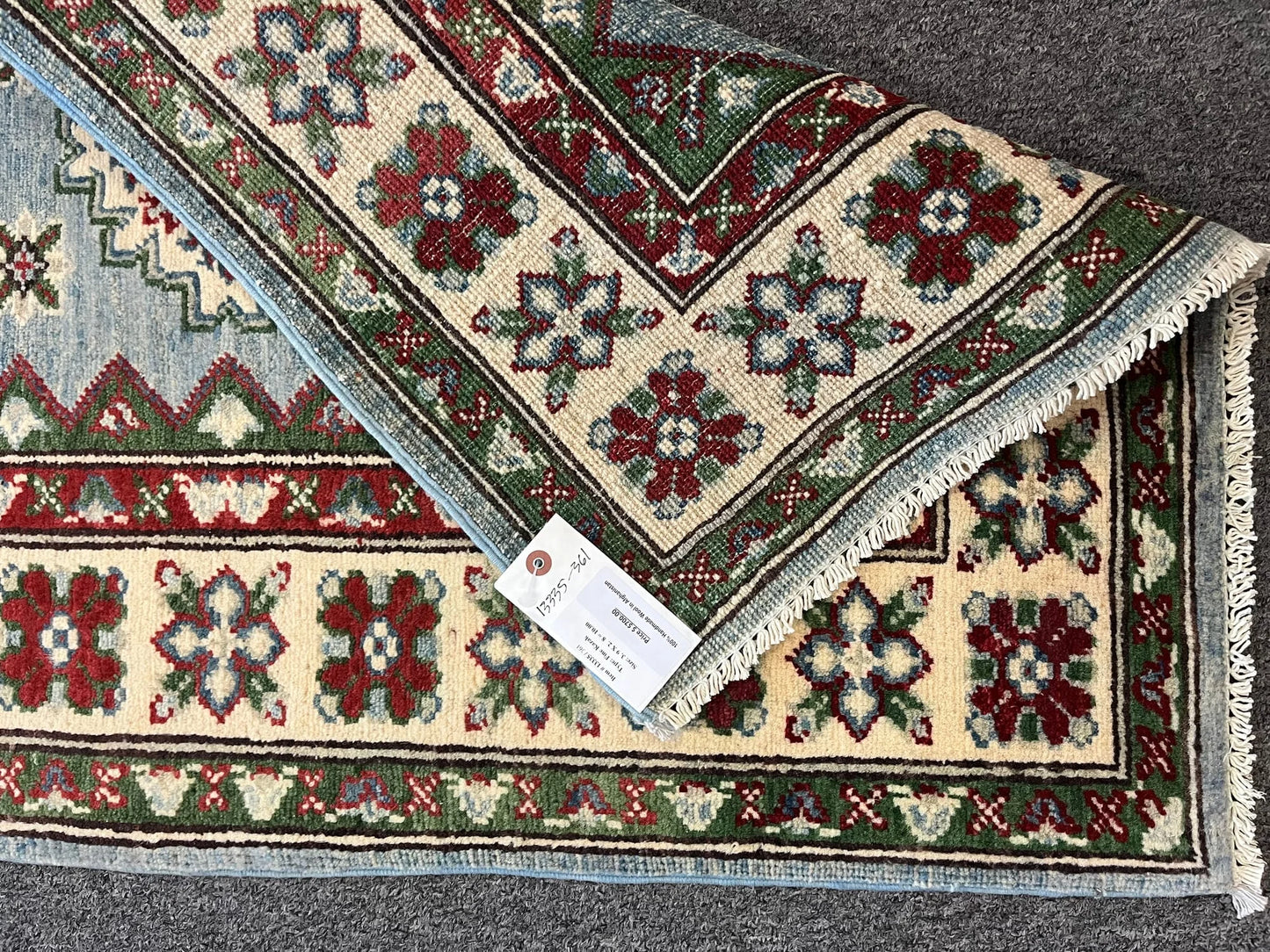 Geometric Kazak Multicolor 3X4 Handmade Wool Rug # 13335