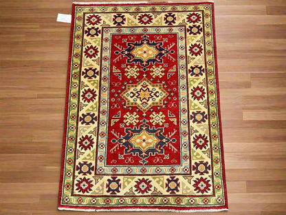 Kazak Multicolor 3X4 Handmade Wool Rug # 13294