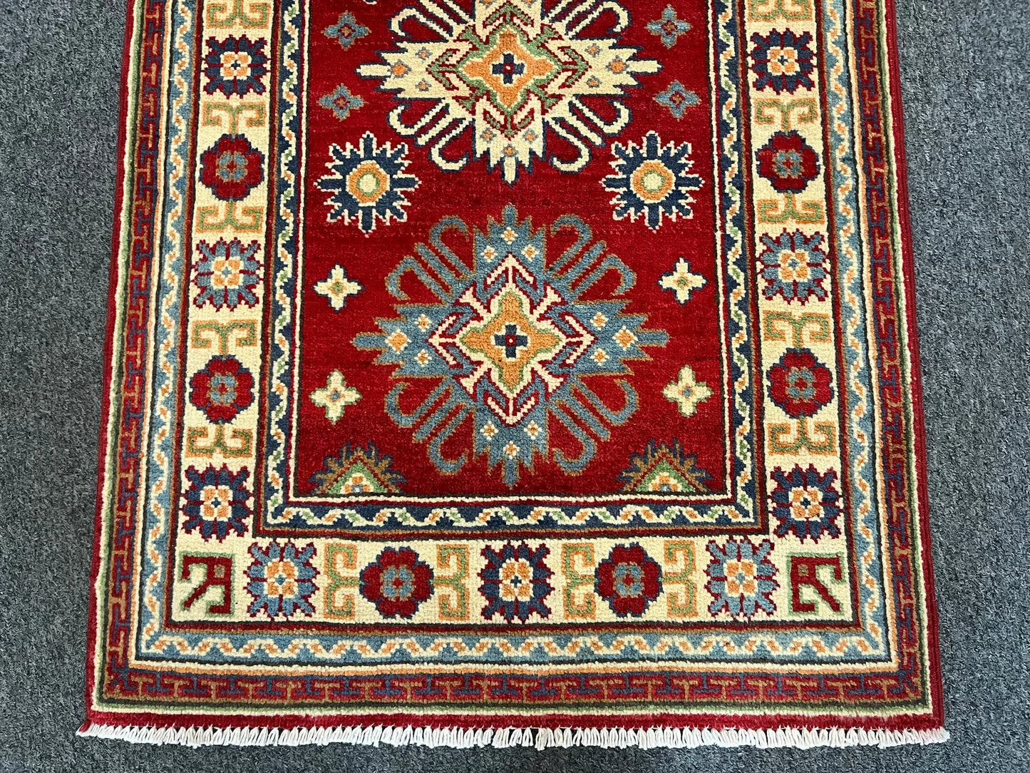 Kazak Red 3X4 Handmade Wool Rug # 13296