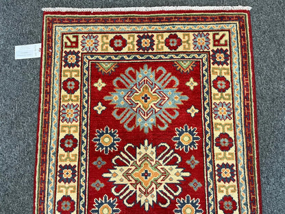 Kazak Red 3X4 Handmade Wool Rug # 13296