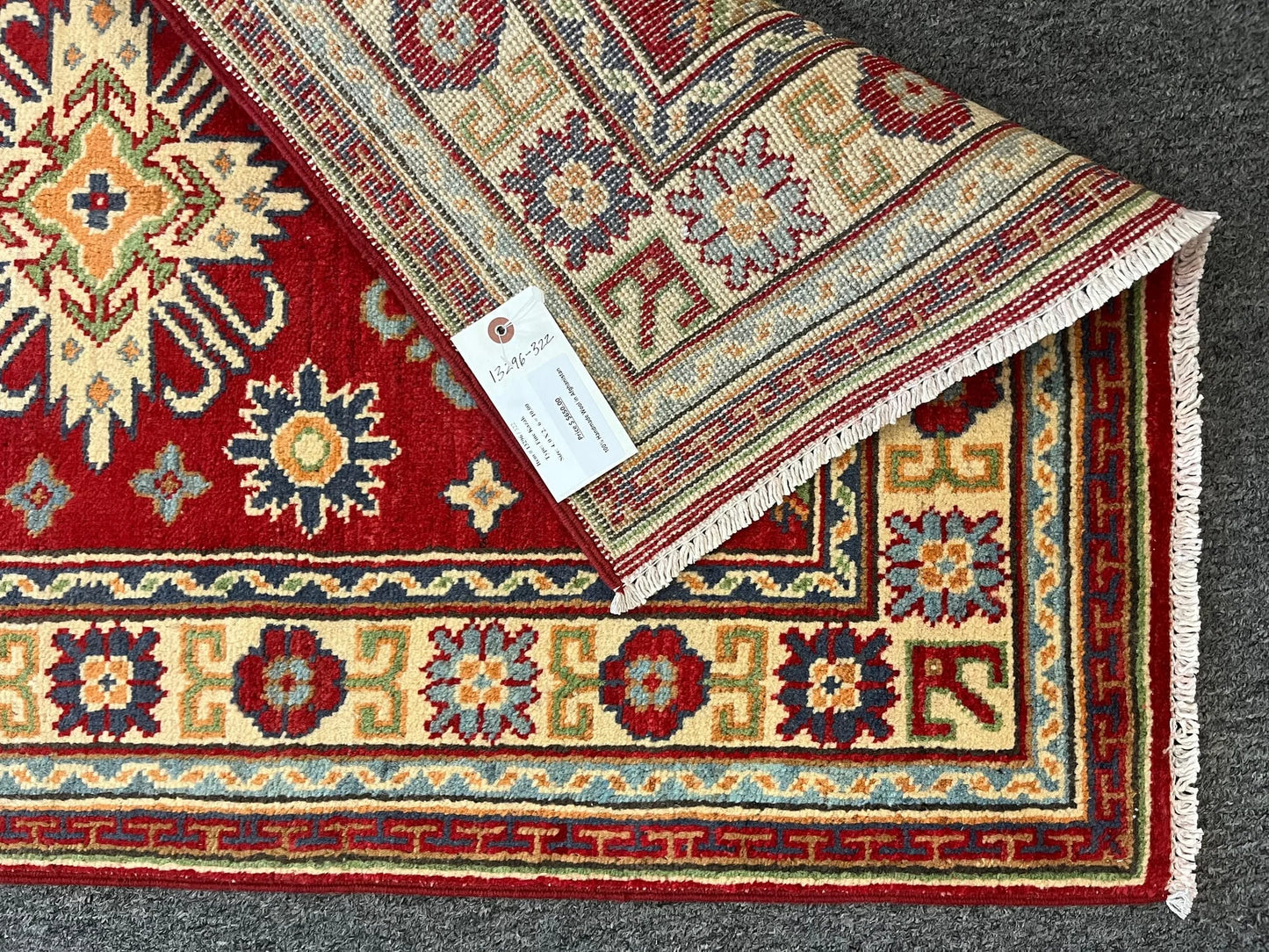 Kazak Red 3X4 Handmade Wool Rug # 13296