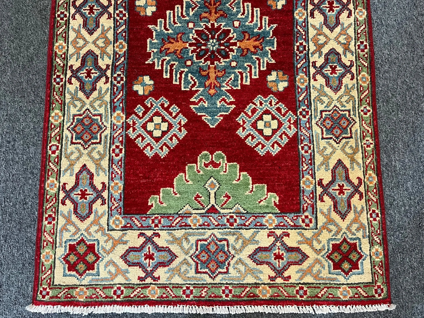 Geometric Kazak Multicolor 3X4 Handmade Wool Rug # 13302