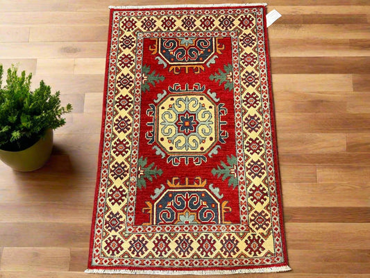 Kazak Multicolor 3X4 Handmade Wool Rug # 13029