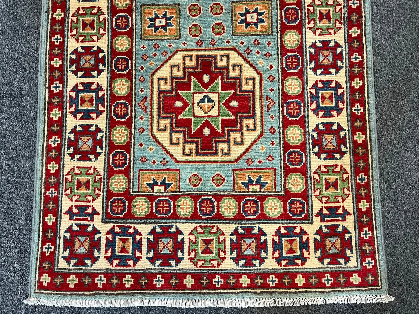 Kazak Multicolor 3X4 Handmade Wool Rug # 13030