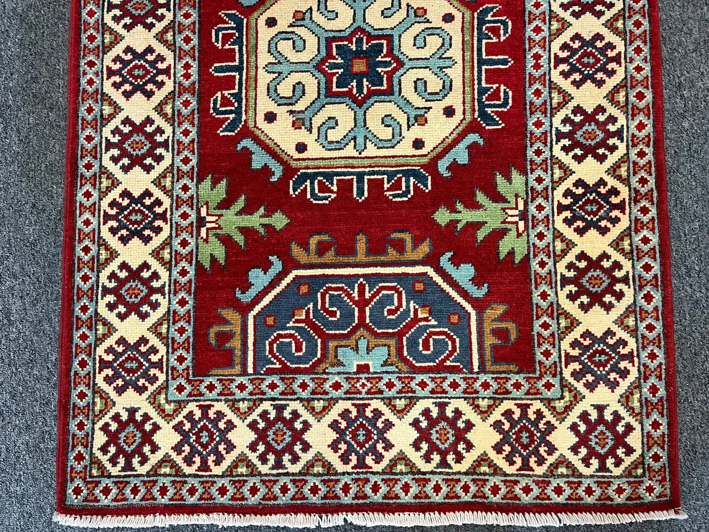 Kazak Red 3X4 Handmade Wool Rug # 13031