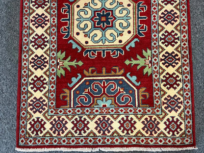 Kazak Red 3X4 Handmade Wool Rug # 13031