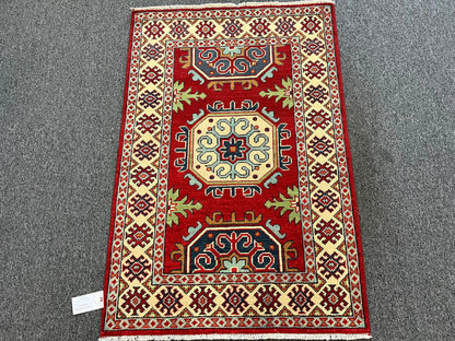 Kazak Red 3X4 Handmade Wool Rug # 13031