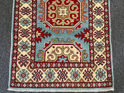 Kazak Geometric 3X4 Handmade Wool Rug # 13295