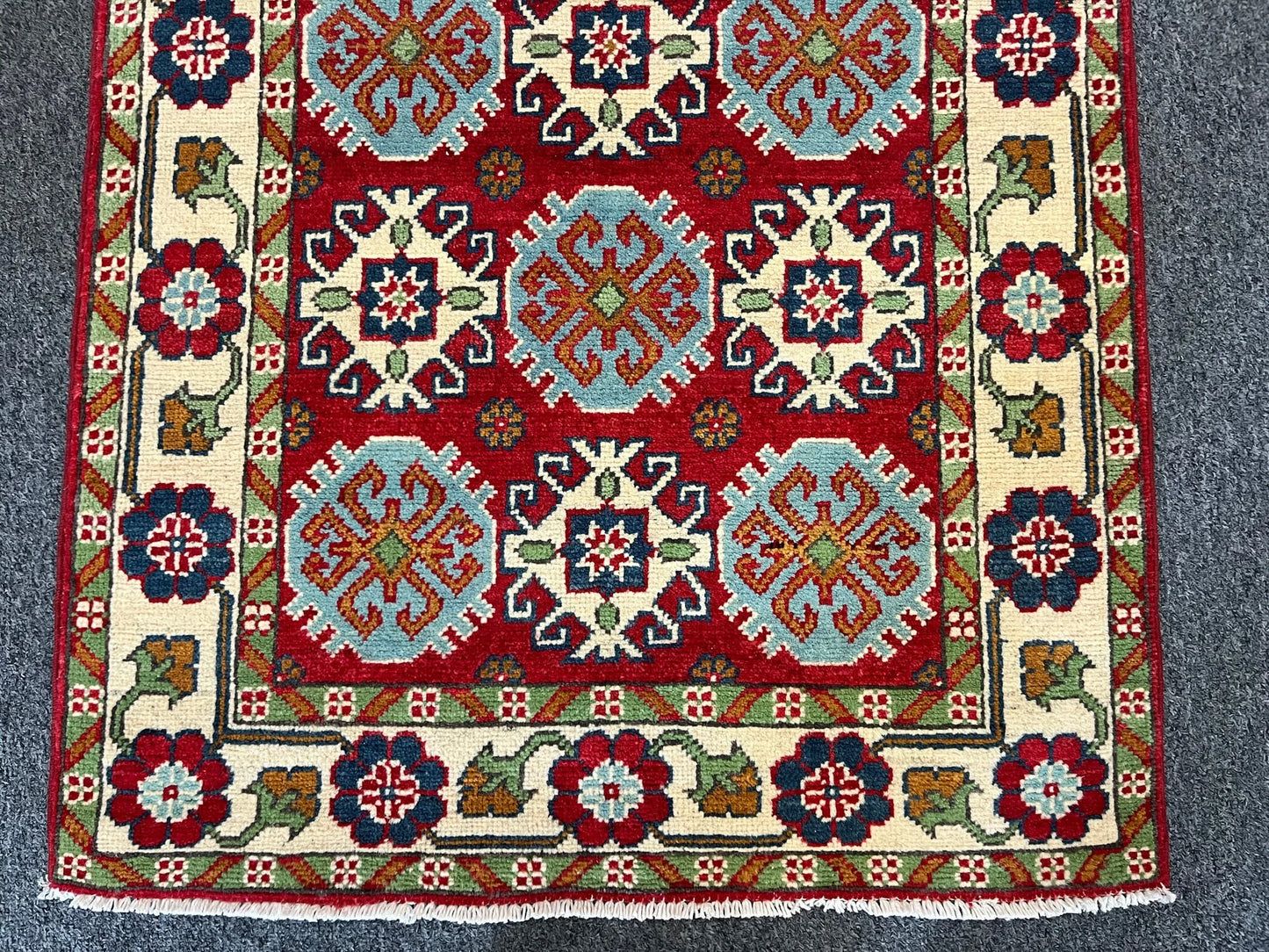 Kazak Red 3X4 Handmade Wool Rug # 13298