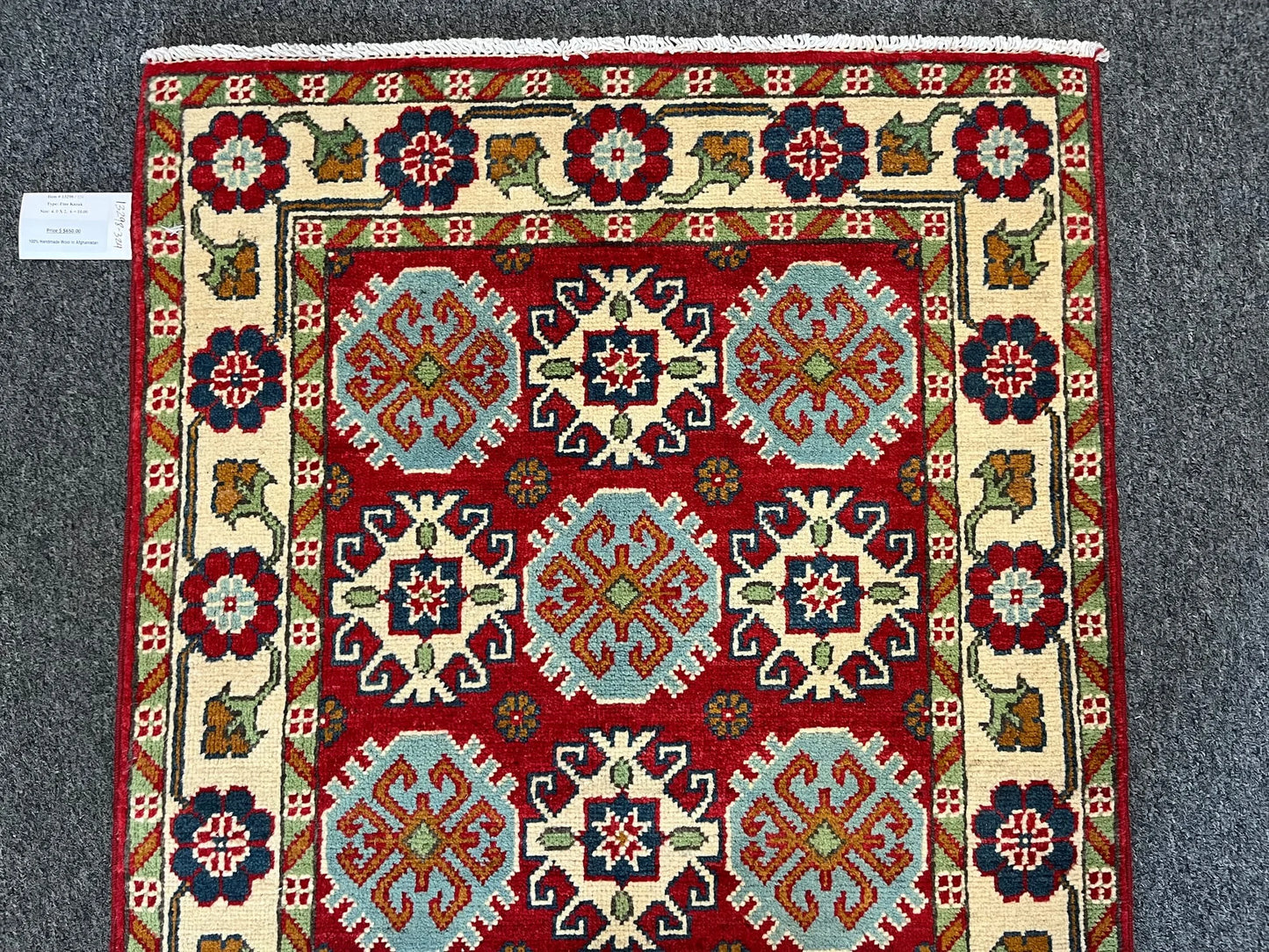 Kazak Red 3X4 Handmade Wool Rug # 13298