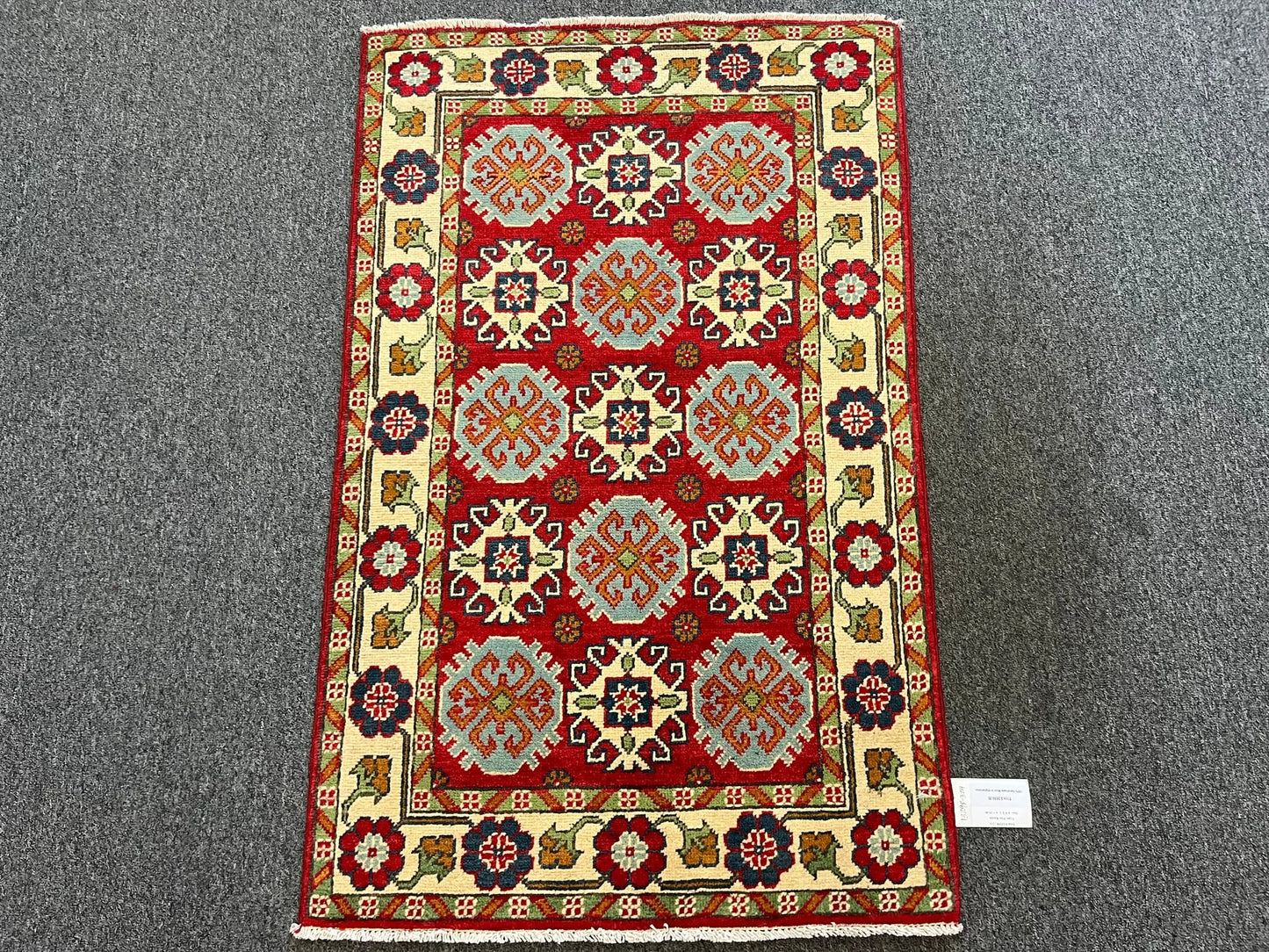 Kazak Red 3X4 Handmade Wool Rug # 13298