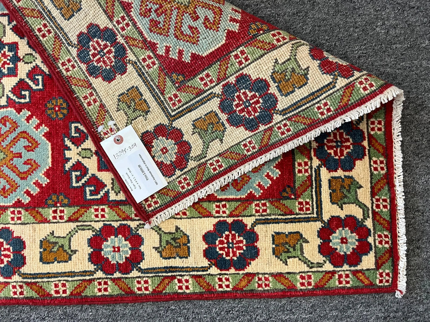 Kazak Red 3X4 Handmade Wool Rug # 13298