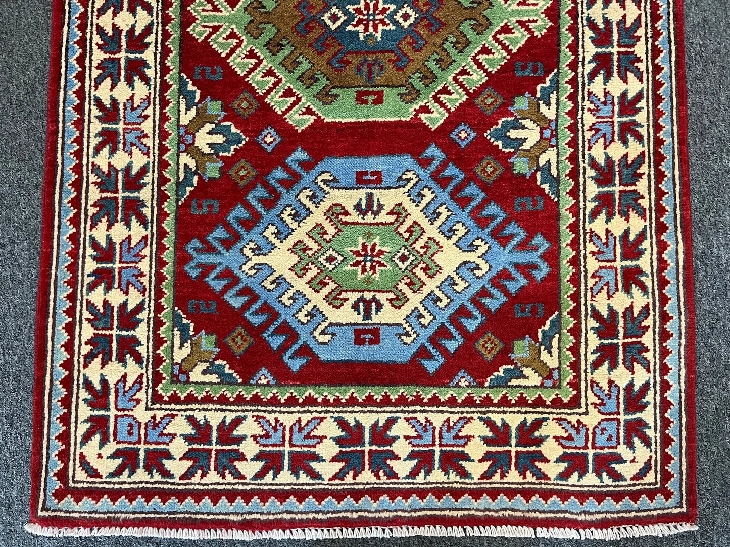 Kazak Red 3X4 Handmade Wool Rug # 13300