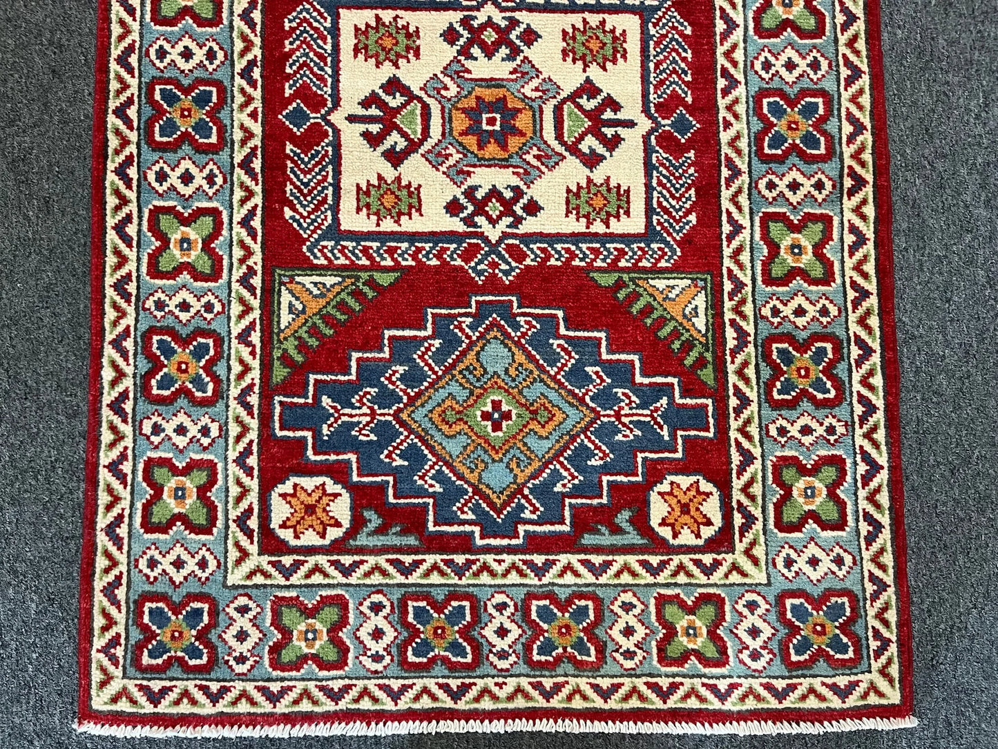 Kazak Red 3X4 Handmade Wool Rug # 13297