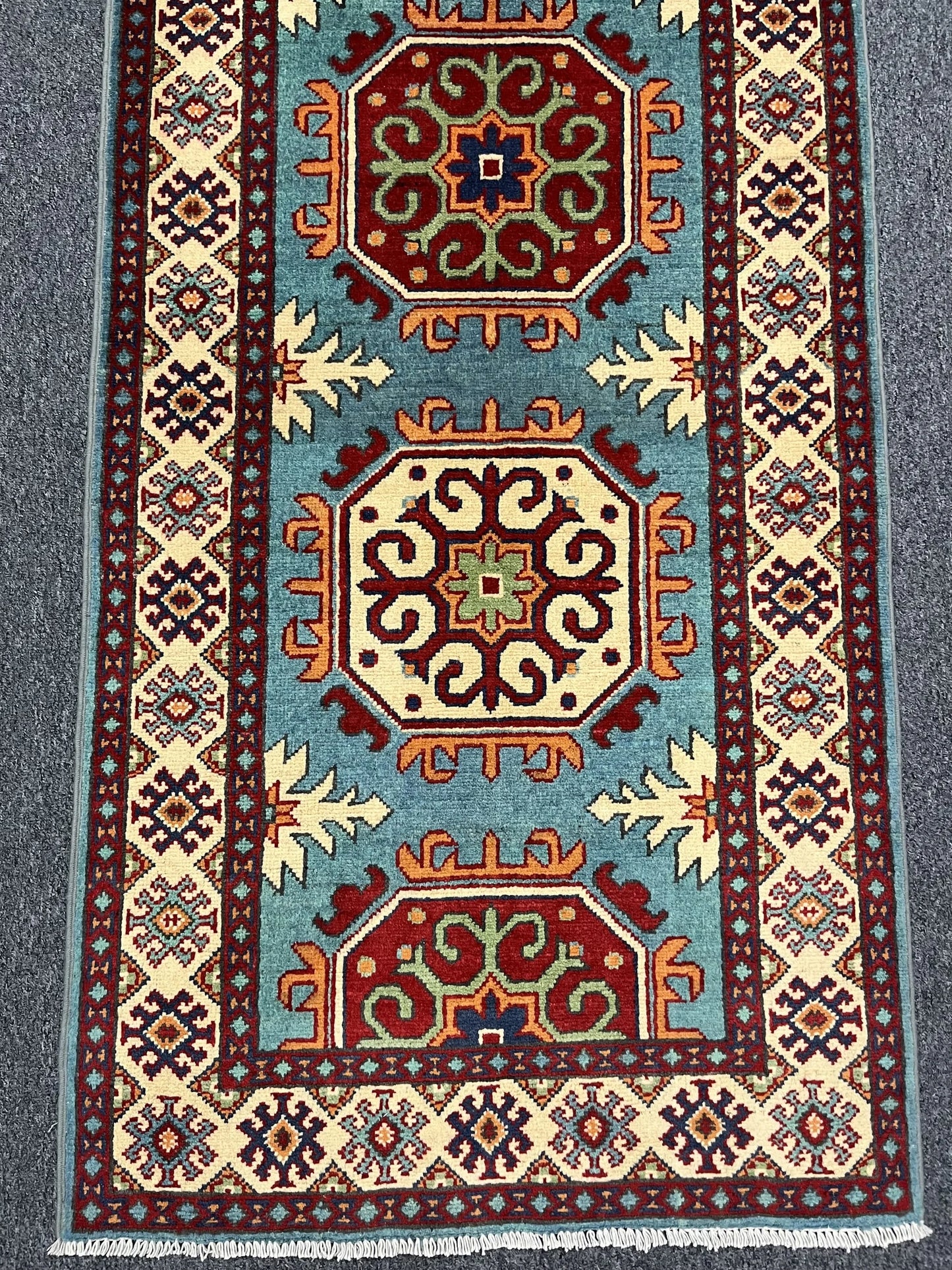 Kazak Tribal 2' 9"X10 Handmade Wool Runner Rug # 12983