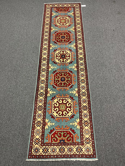 Kazak Tribal 2' 9"X10 Handmade Wool Runner Rug # 12983