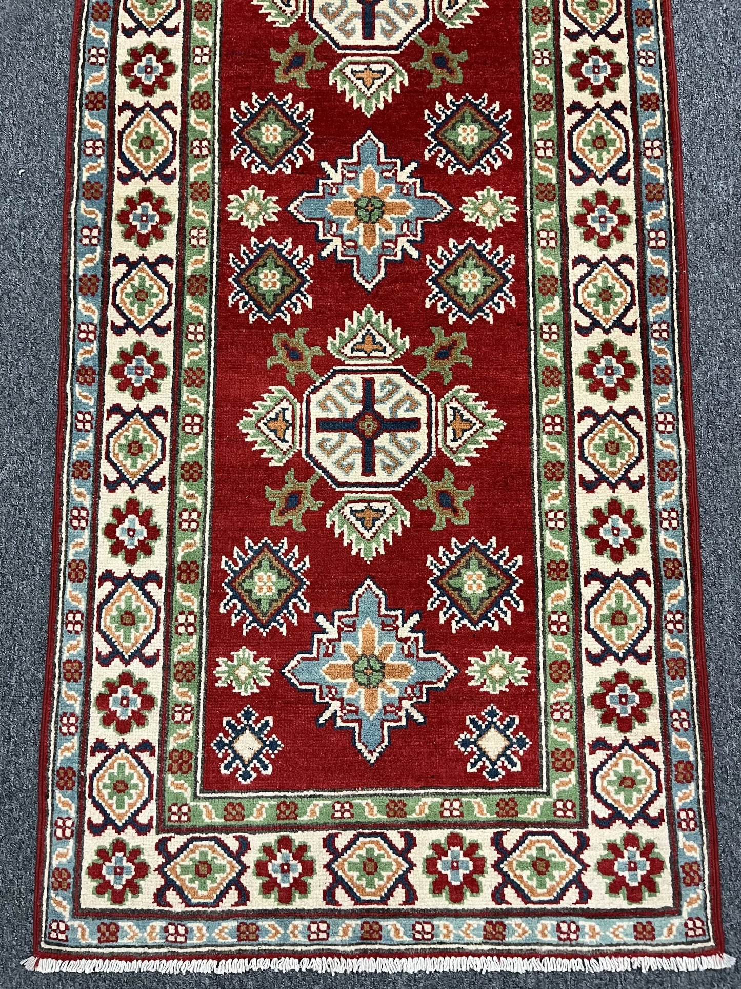 2' 7" X 10' Kazak Handmade Wool Hallway Runner # 12981