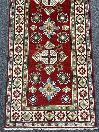 2' 7" X 10' Kazak Handmade Wool Hallway Runner # 12981