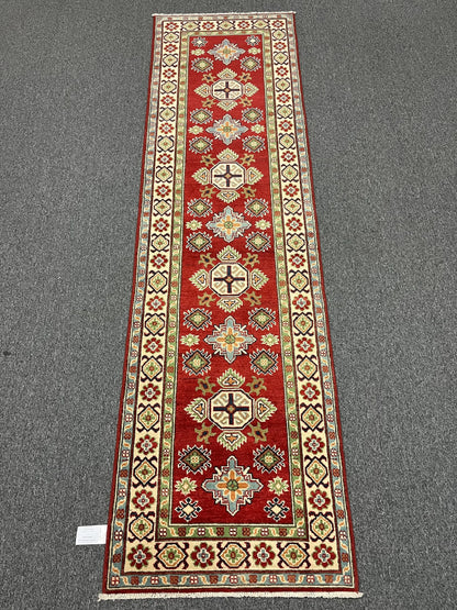 2' 7" X 10' Kazak Handmade Wool Hallway Runner # 12981