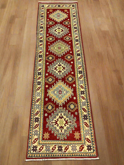 Kazak Tribal 2' 9"X10 Handmade Wool Runner Rug # 13329