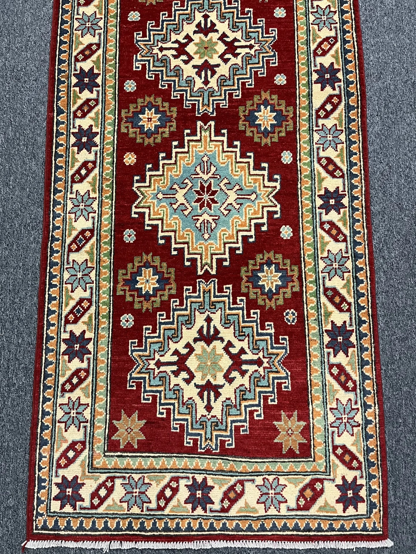 Kazak Tribal 2' 9"X10 Handmade Wool Runner Rug # 13329