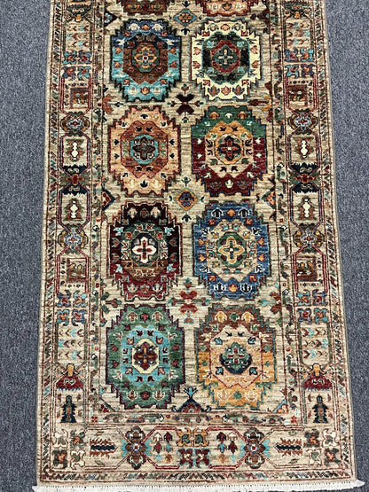 Khorjin Geometric 2' 7"X10 Handmade Wool Rug # 13222