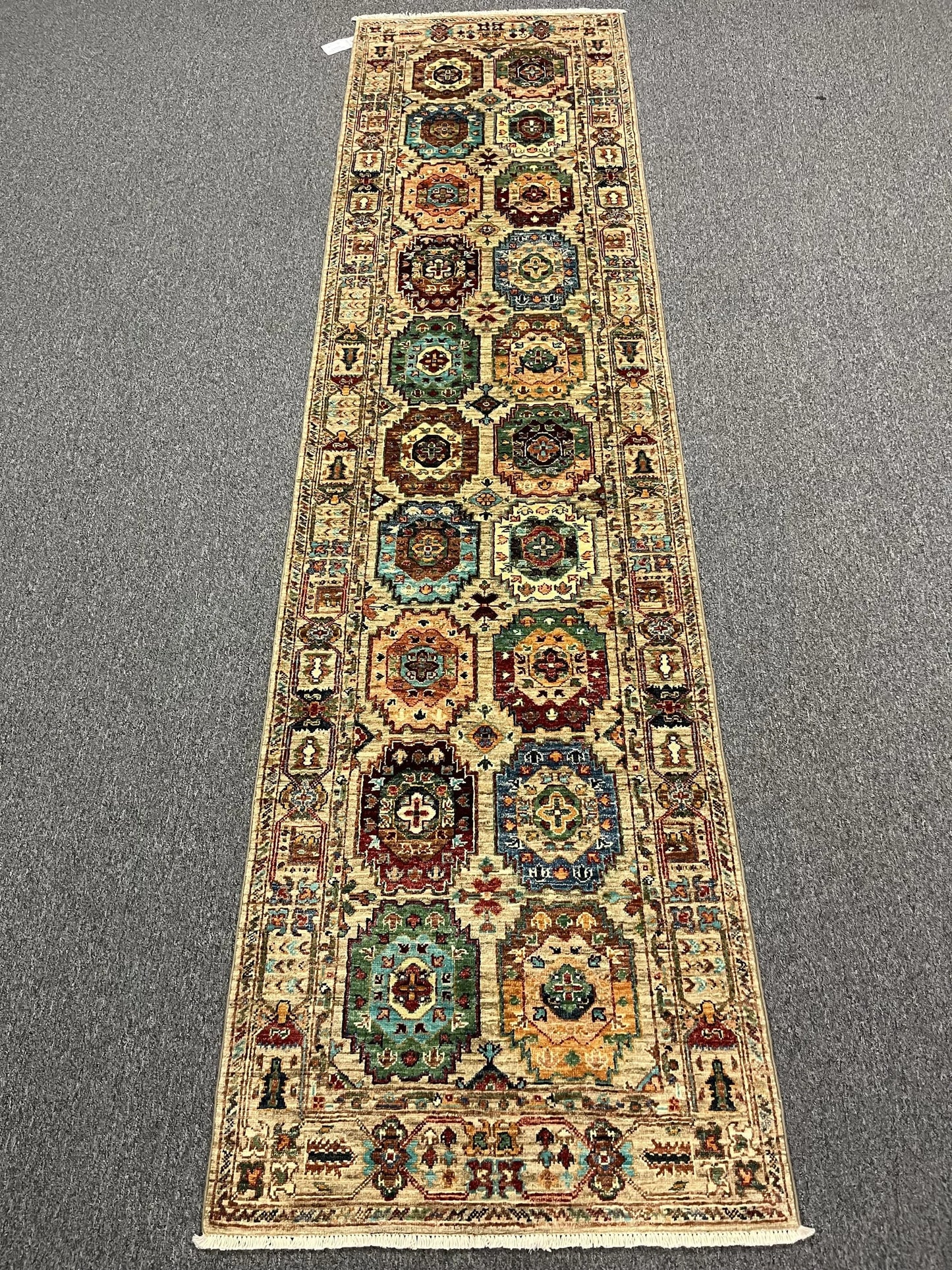 Khorjin Geometric 2' 7"X10 Handmade Wool Rug # 13222