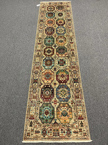 Khorjin Geometric 2' 7"X10 Handmade Wool Rug # 13222