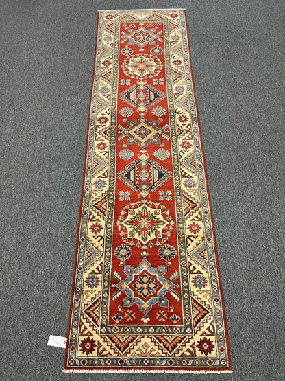 Kazak Tribal 2' 7"X10 Handmade Wool Runner Rug # 12727