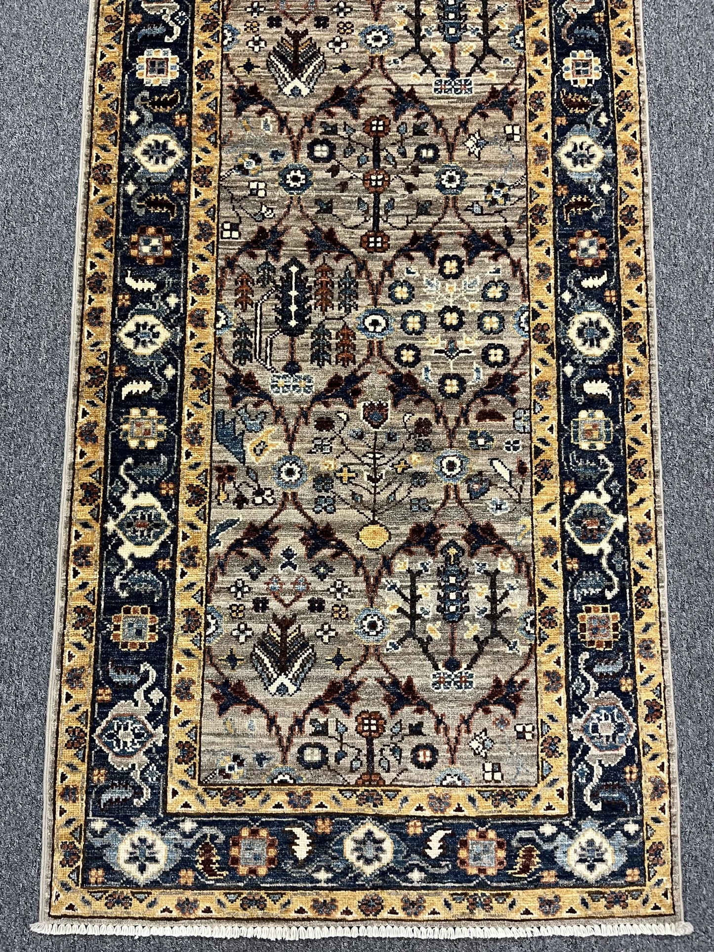 Afghan Bijar Geometric 2' 9"X10 Handmade Wool Rug # 13228