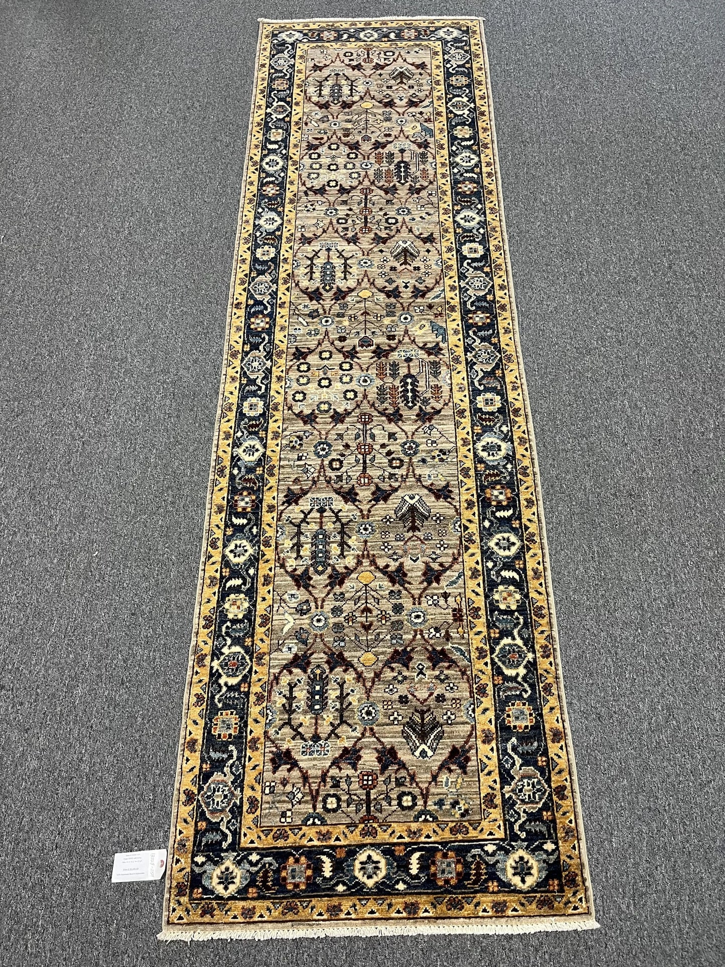 Afghan Bijar Geometric 2' 9"X10 Handmade Wool Rug # 13228