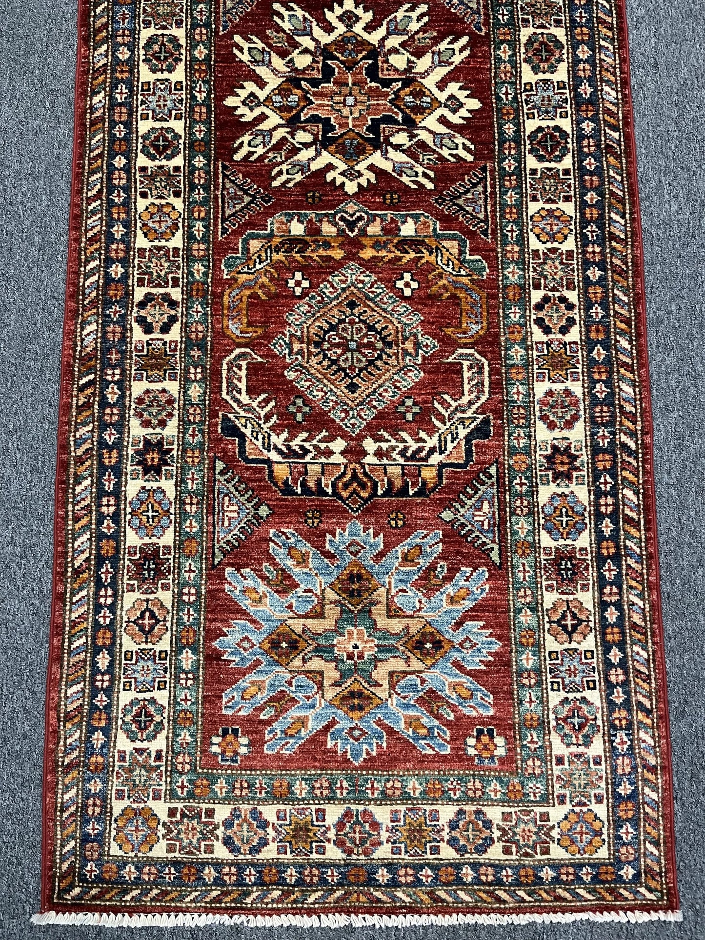 Super Kazak 2' 7"X7' Handmade Wool Hallway Runner # 13071