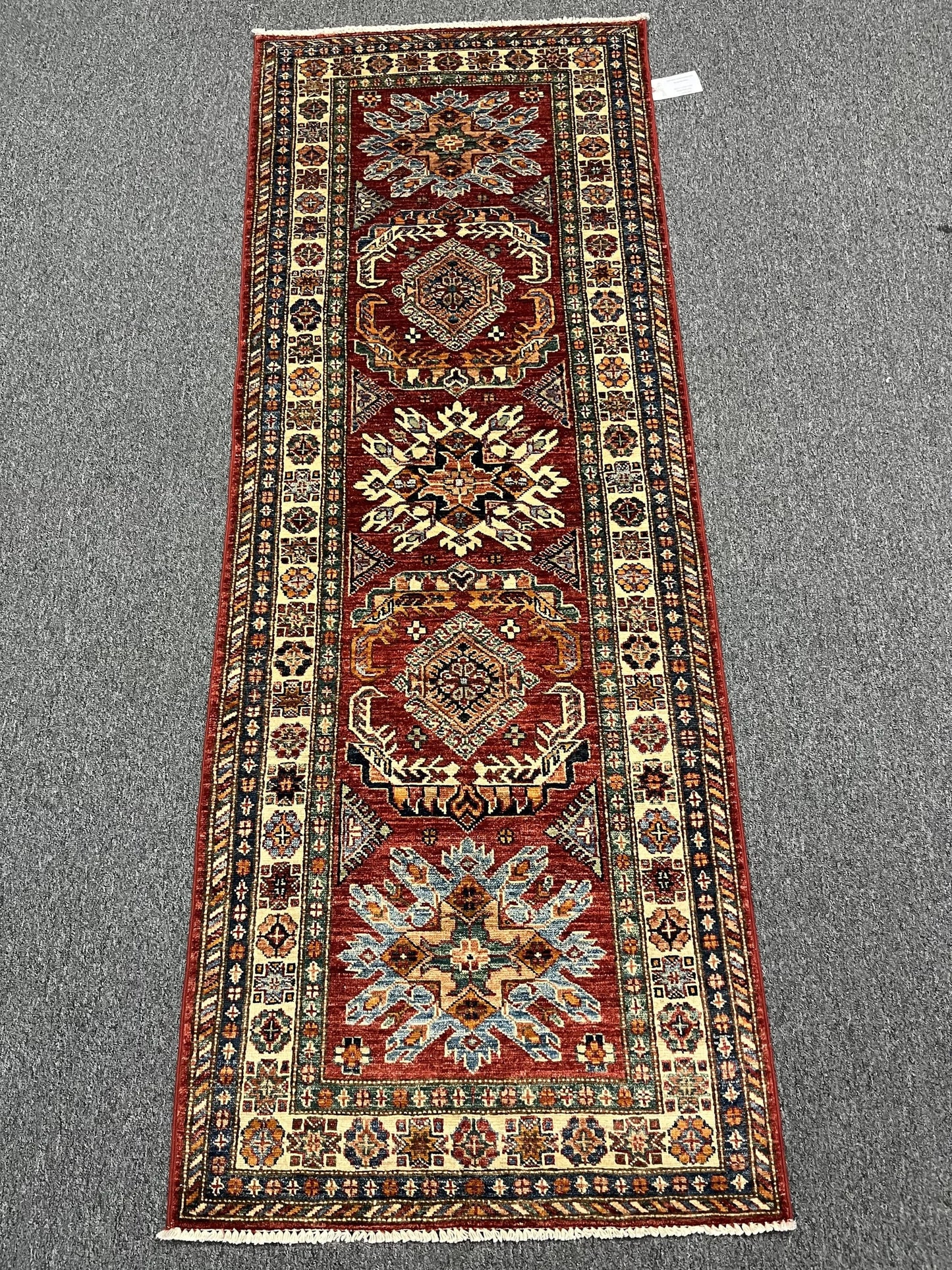 Super Kazak 2' 7"X7' Handmade Wool Hallway Runner # 13071