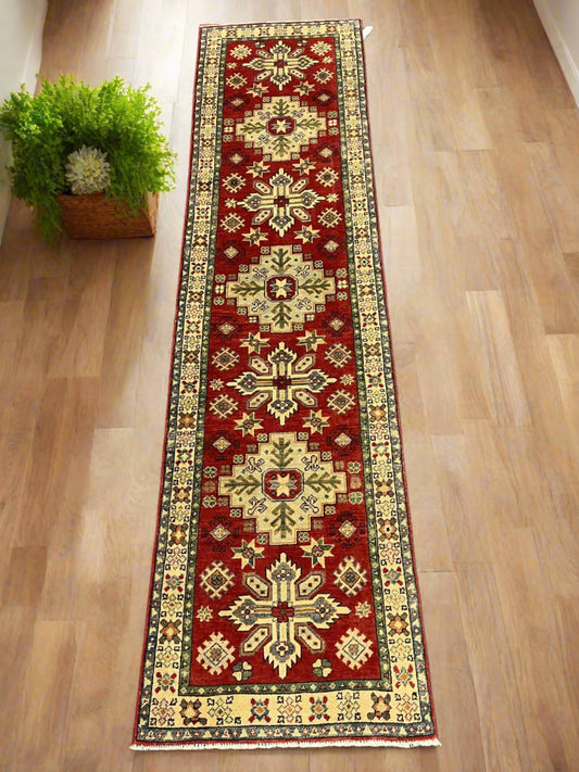 Kazak 2' 6"X10 Handmade Wool Runner Rug # 10043