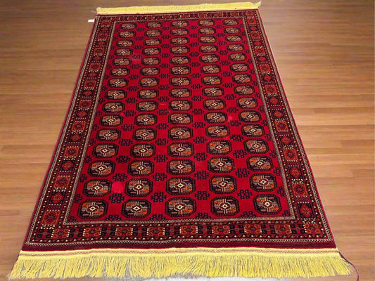 Turkmen Ahal Gul 6X10 Handmade Wool Rug # 13425