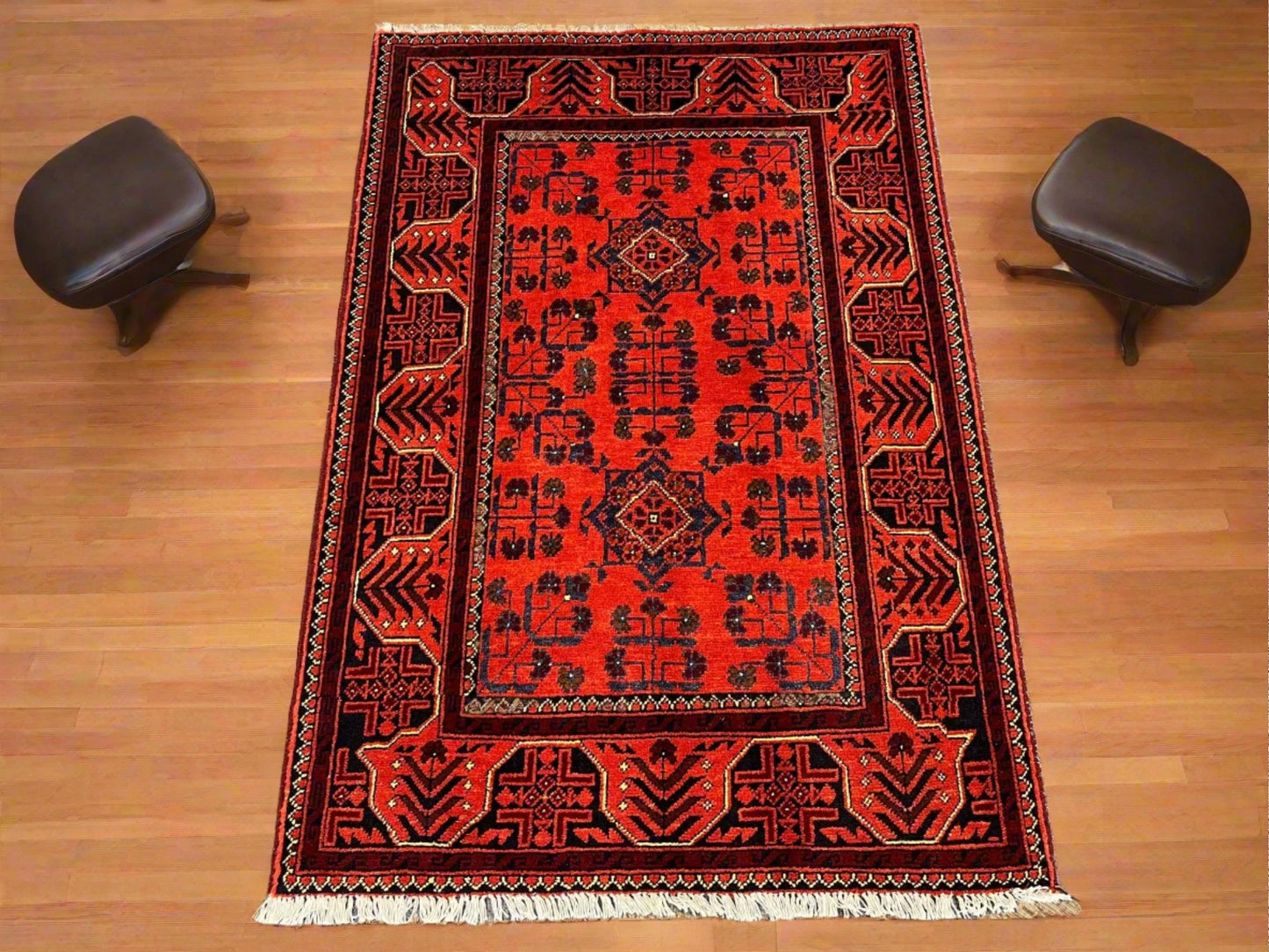 Khal Mohammadi Red Area Rug 3X5 Handmade Wool # 13488