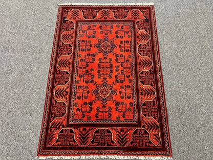 Khal Mohammadi Red Area Rug 3X5 Handmade Wool # 13488