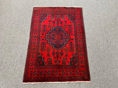 Khal Mohammadi Red Area Rug 3X5 Handmade Wool # 13489