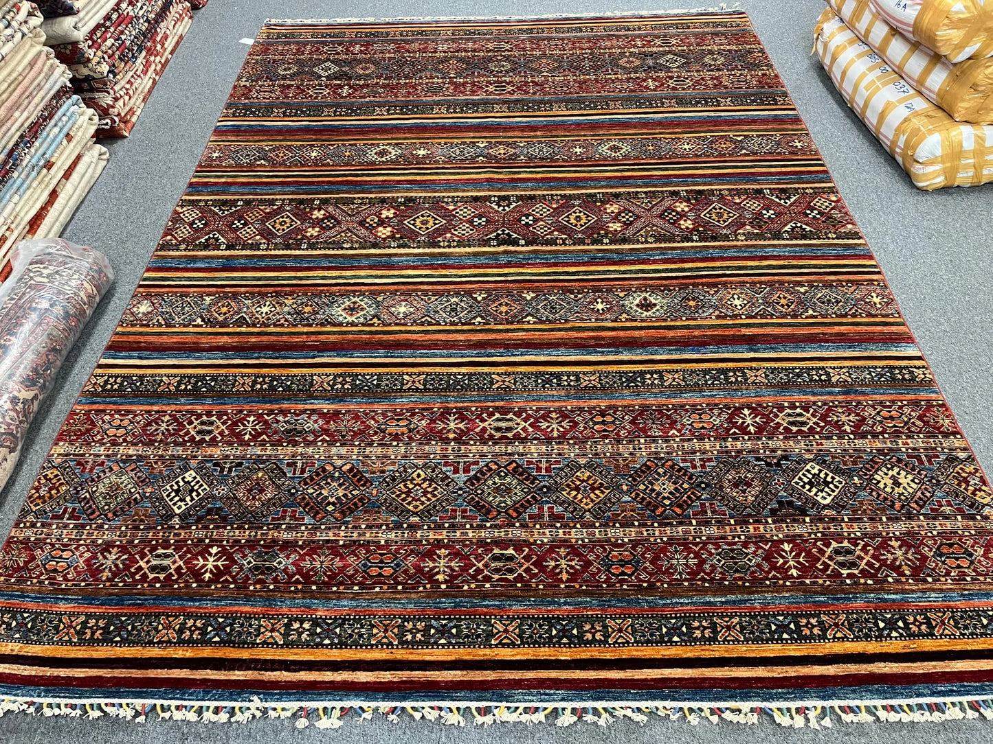 Khorjin Multicolor 9X12 Handmade Wool Rug # 13452