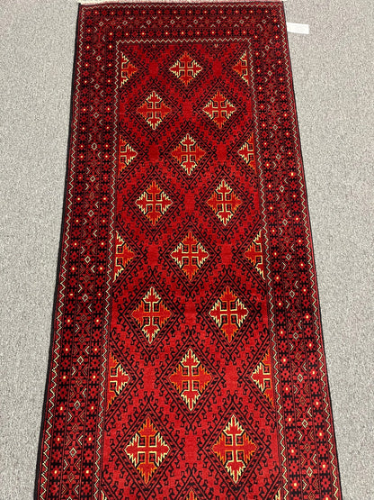 Runner 3X10 Tribal Turkmen Handmade Wool Rug # 13480