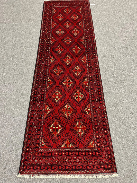 Runner 3X10 Tribal Turkmen Handmade Wool Rug # 13480