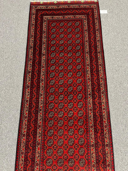 3X10 Tribal Turkmen Handmade Wool Hallway Runner # 13477