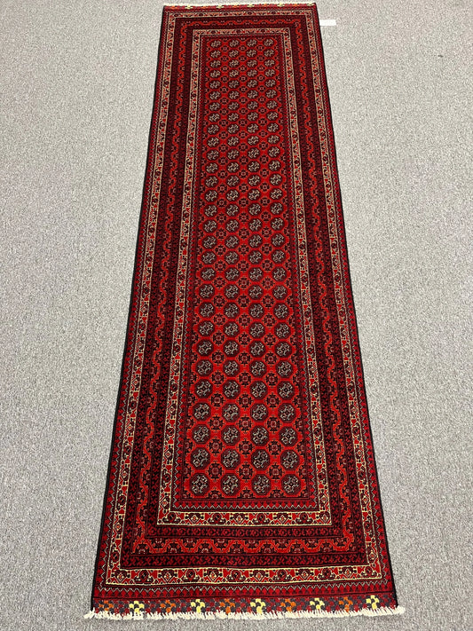 3X10 Tribal Turkmen Handmade Wool Hallway Runner # 13477