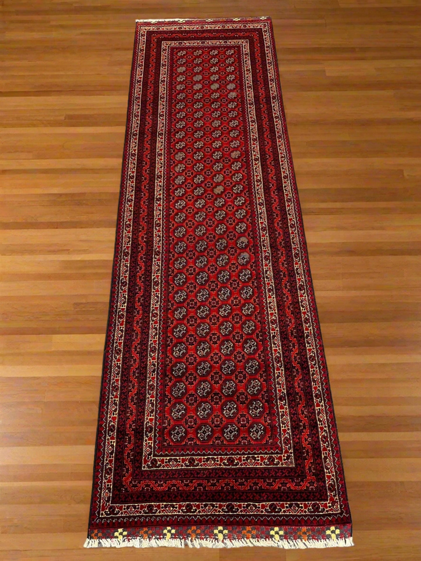 3X10 Tribal Turkmen Handmade Wool Hallway Runner # 13475