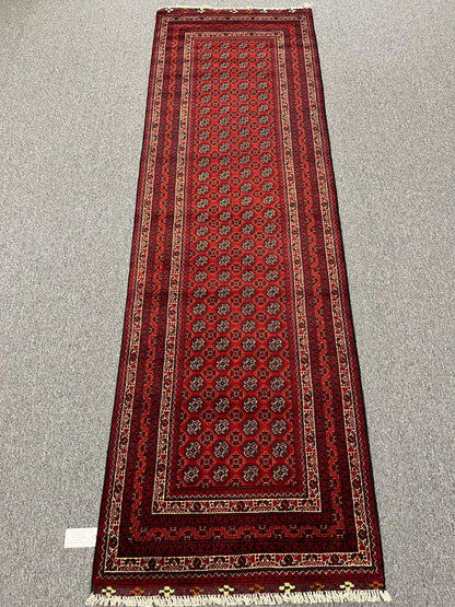 3X10 Tribal Turkmen Handmade Wool Hallway Runner # 13475