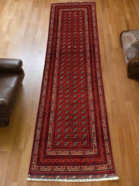 Runner 3X10 Tribal Turkmen Handmade Wool Rug # 13487