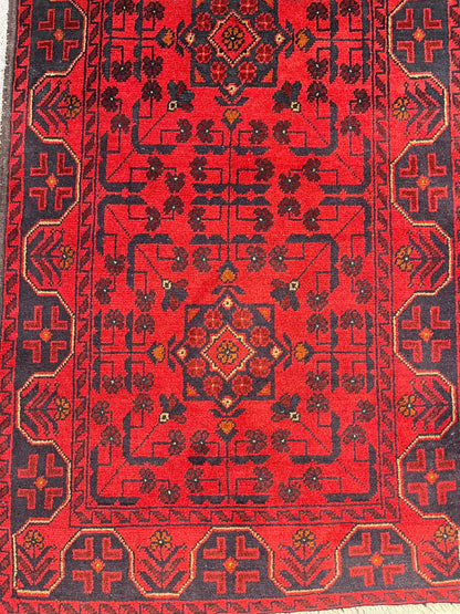 Red Runner Khalmohammadi 3X6 Handmade Wool Rug # 13486