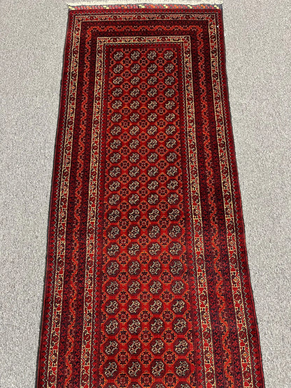 3X10 Tribal Turkmen Handmade Wool Runner Rug # 13485